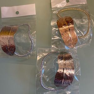 🍂New Hair Bands with Leaf 🍂 Metal Design 2 Silver & One Gold Color🍂